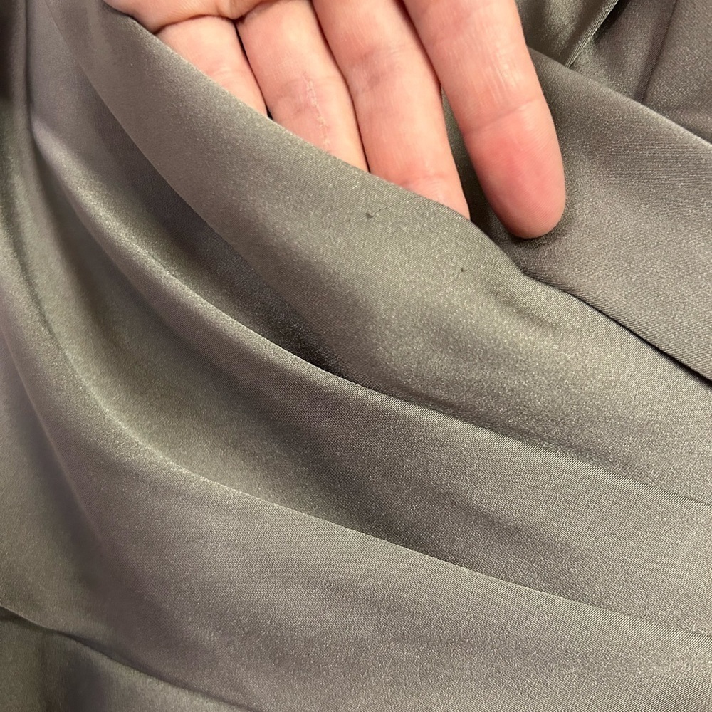 La Femme Ruched Jersey Column Gown in Pewter - Picture 9 of 10